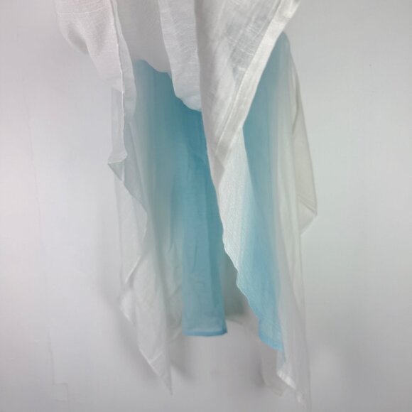 NWT J. Jill Ombre Poncho With Neckline Trim In Light Blue White Plus Size XL-3X - Picture 6 of 14